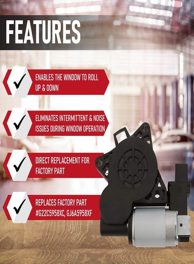 AA Ignition Front Left Power Window Lift Motor - Compatible with Mazda - 3, 5, 6, 3 Sport, CX-7, CX-9, RX-8 ​- Replaces G22C5958XC, GJ6A5958XF, D6515958XB - 03, 04, 05, 06, 07, 08, 09, 10, 11, 12, 13, 14-17 - Image 2